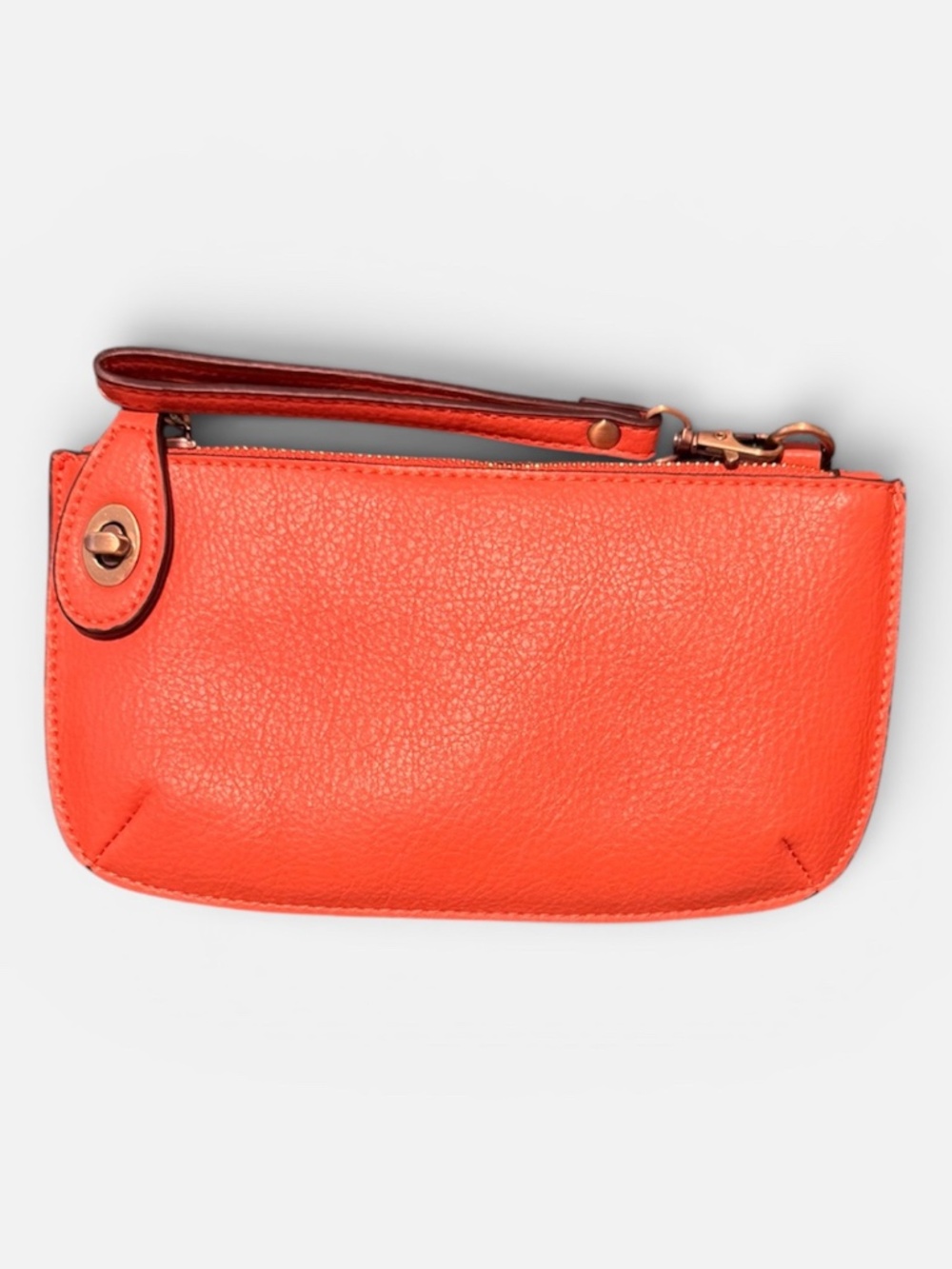 Joy Susan Mini Crossbody Wristlet Clutch Coral Vegan Leather Convertible Bag